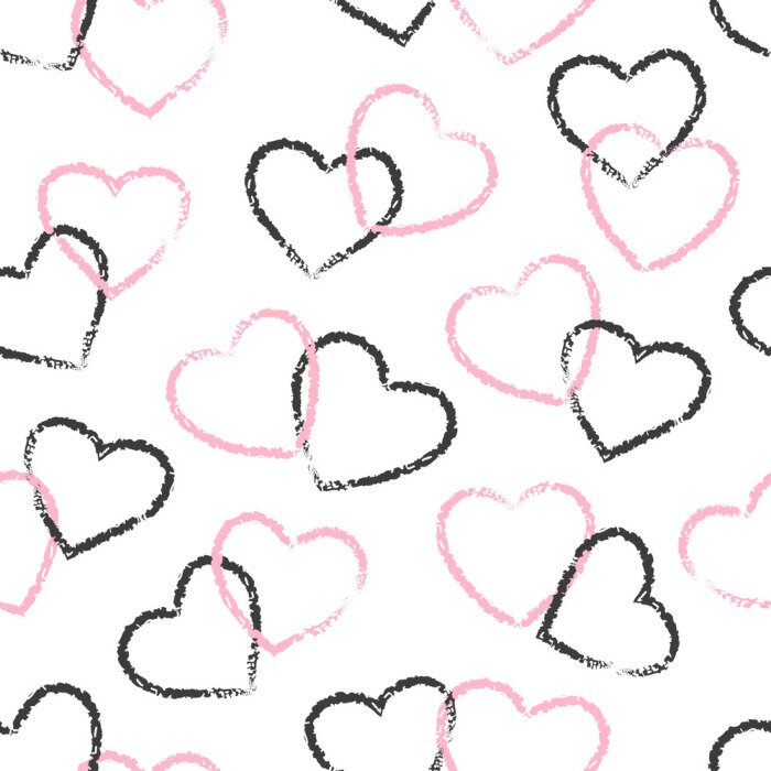 Sticker Schwarze und rosa Herzen