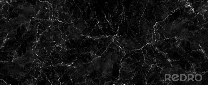 Sticker Schwarzer Marmor mit weißen Adern