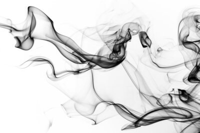 Sticker Schwarzer Rauch auf weißem Hintergrund