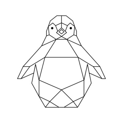 Sticker Schwarzer und weißer Vogel Pinguin 3D