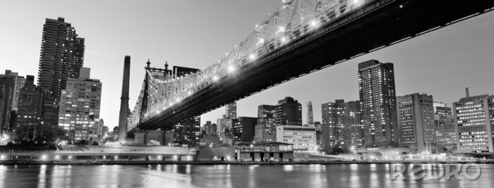Sticker Schwarzweiße Landschaft von New York City