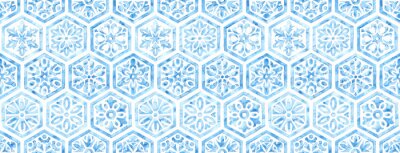 Sticker Sechseckige marokkanische Aquarellverzierung