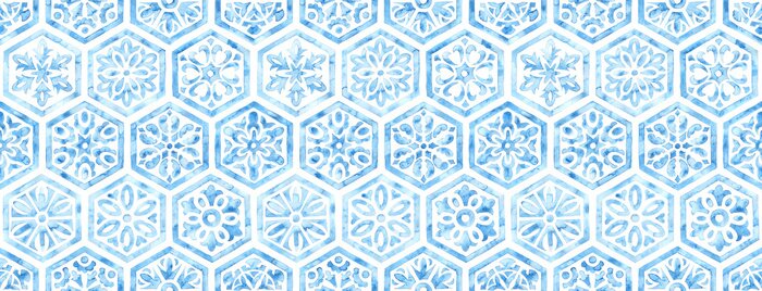 Sticker Sechseckige marokkanische Aquarellverzierung