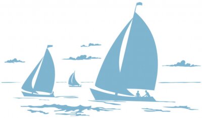 Sticker Segelboote Zeichnung