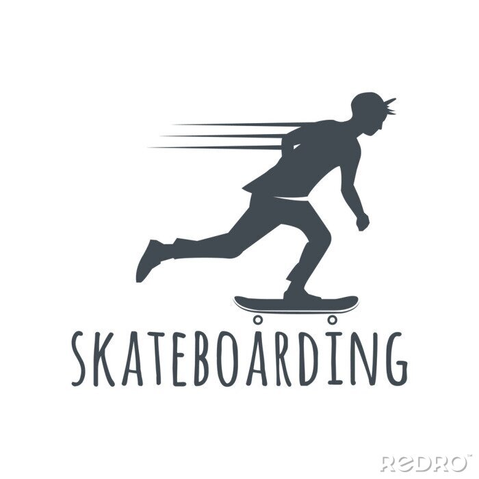Sticker Set von Skateboard-Etiketten, Abzeichen und Design-Elemente