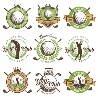 Sticker Set von Vintage Golf Embleme