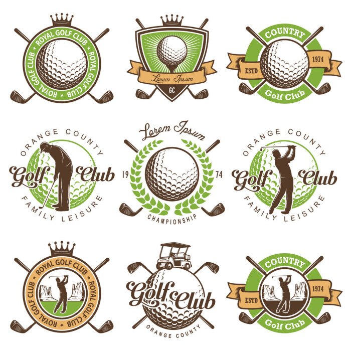 Sticker Set von Vintage Golf Embleme