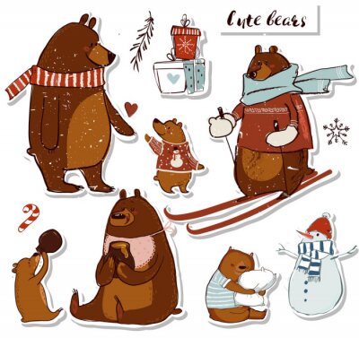 Sticker Set von Weihnachtsbärchen
