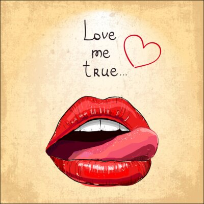 Sticker Sexy roten Lippen