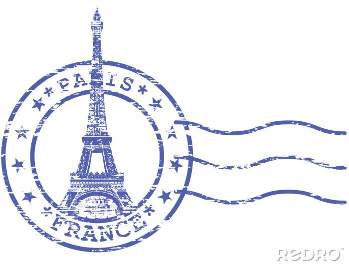 Sticker Shabby Stempel mit Eiffelturm - Sehenswürdigkeiten von Paris