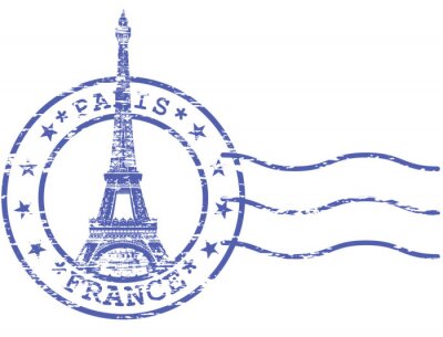 Sticker Shabby Stempel mit Eiffelturm - Sehenswürdigkeiten von Paris