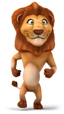 Sticker sich bewegender Löwe auf einem hellen Hintergrund