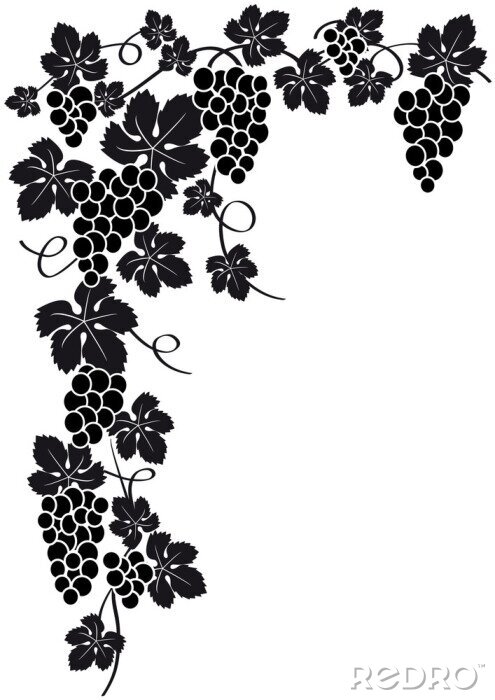 Sticker Silhouette Ecke Weintraube