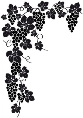 Sticker Silhouette Ecke Weintraube