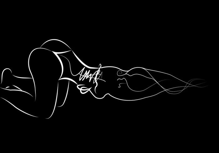 Sticker Silhouette eines sexy erotischen Mädchens