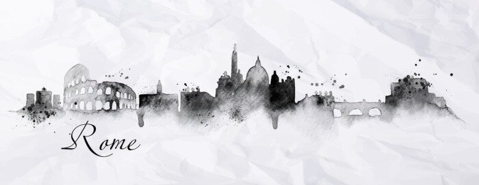 Sticker Silhouette ink Rome