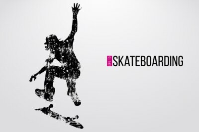 Sticker Silhouette of a skateboarder. Vector illustration