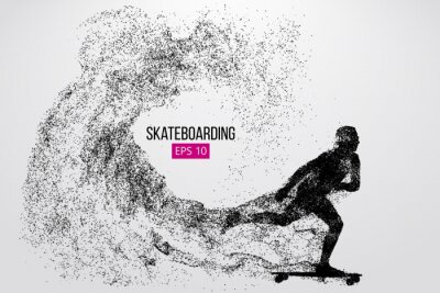 Sticker Silhouette of a skateboarder. Vector illustration