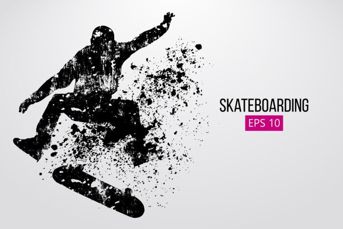 Sticker Silhouette of a skateboarder. Vector illustration