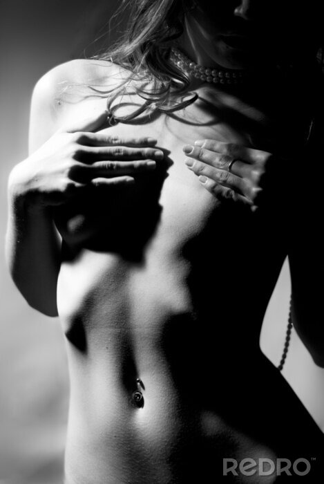 Sticker Sinnliche schwarz-weiße Frau