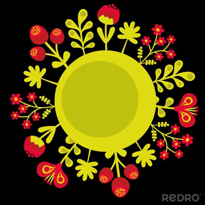 Sticker Skandinavische florale Ornamente