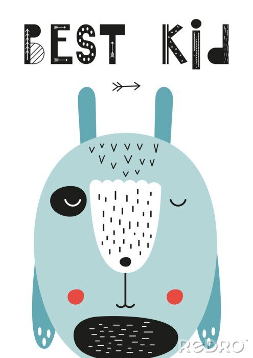 Sticker Skandinavische Typografie für Kinder