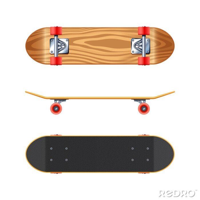 Sticker Skateboard Deck Side Bottom Realistische Illustration