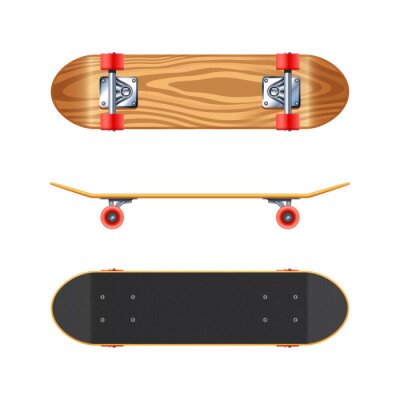 Sticker Skateboard Deck Side Bottom Realistische Illustration