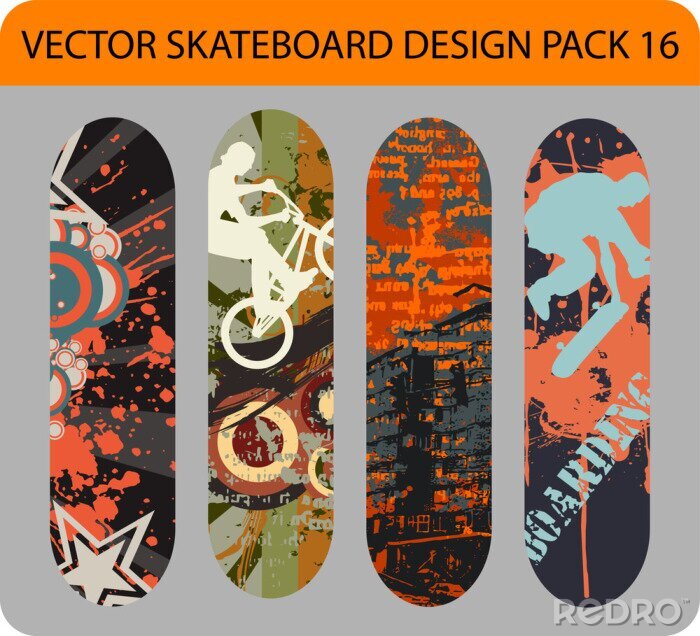 Sticker Skateboard Design Pack 16