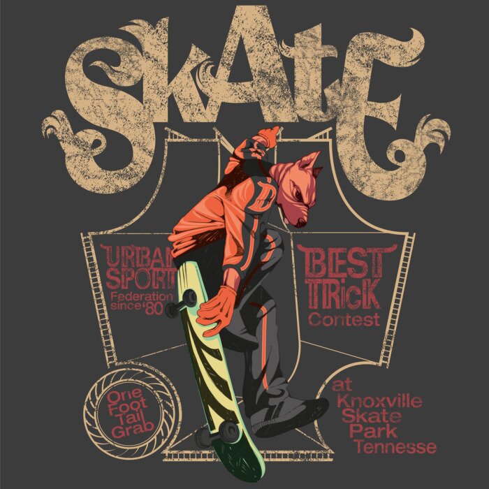 Sticker Skateboarding pit bull