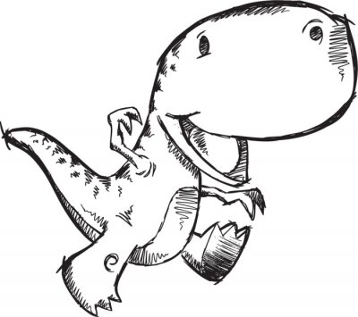 Sketch Doodle Netter Tyrannosaurus Rex Dinosaur Vector