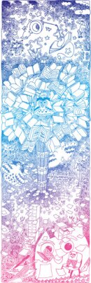 Sticker Sketchy Doodles Eulen und Bücher