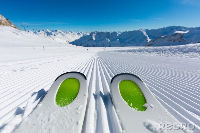 Sticker Skier auf der Skipiste