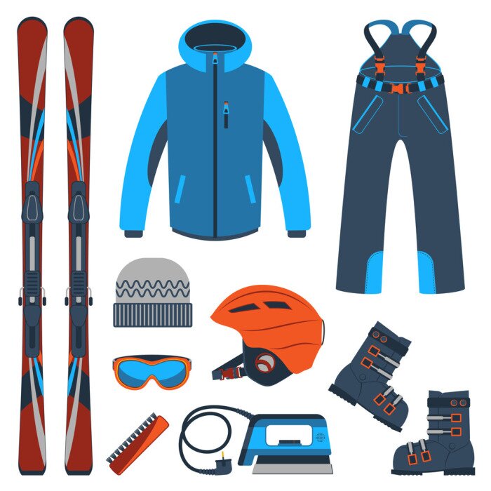 Sticker Skifahren. Extreme Wintersportarten.