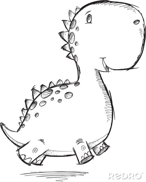 Sticker Skizze eines Dinosauriers