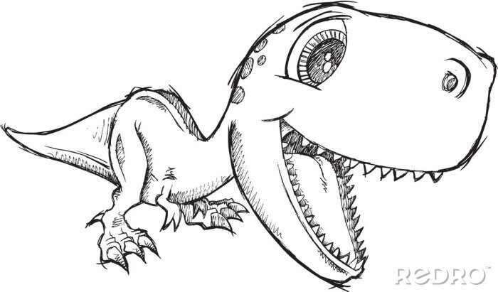 Sticker Skizze vom Tyrannosaurus