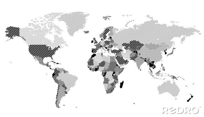 Sticker Skizzierte Weltkarte