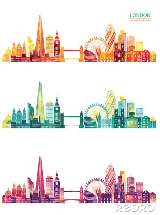 Sticker Skyline von London Vektor-Illustration
