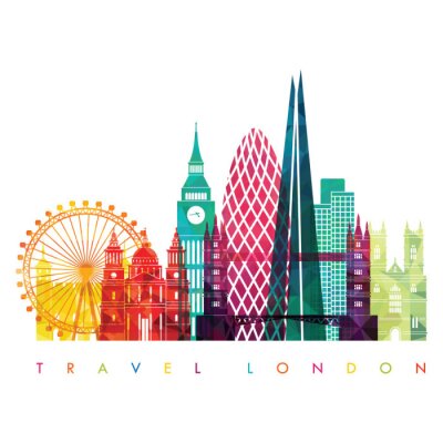 Sticker Skyline von London Vektor-Illustration