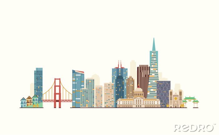 Sticker Skyline von San Francisco