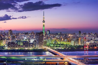 Sticker Skyline von Tokio, Japan