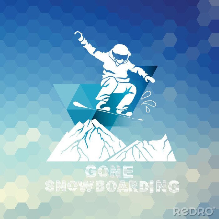 Sticker Snowboarden, Wintersport-Symbolsatz