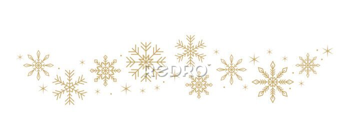 Sticker snowflakes and stars border isolated on white background vector illustration EPS10