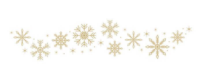 Sticker snowflakes and stars border isolated on white background vector illustration EPS10
