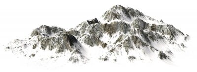 Sticker Snowy Mountains - Berggipfel - auf weißem Hintergrund getrennt