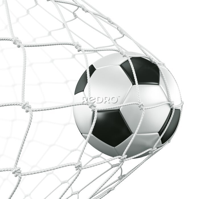 Sticker Soccerball in net