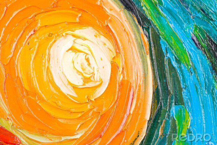 Sticker Sonne im Stil des Impressionismus