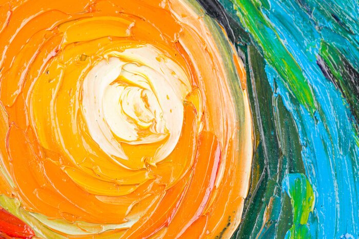 Sticker Sonne im Stil des Impressionismus