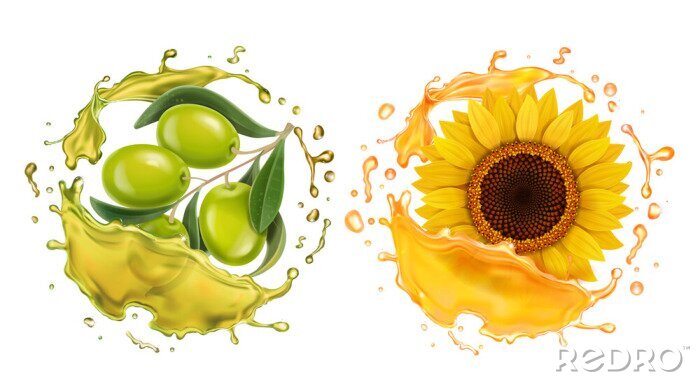 Sticker Sonnenblumen- und Olivenöl