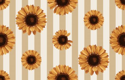 Sonnenblumen vor dem Hintergrund der Streifen